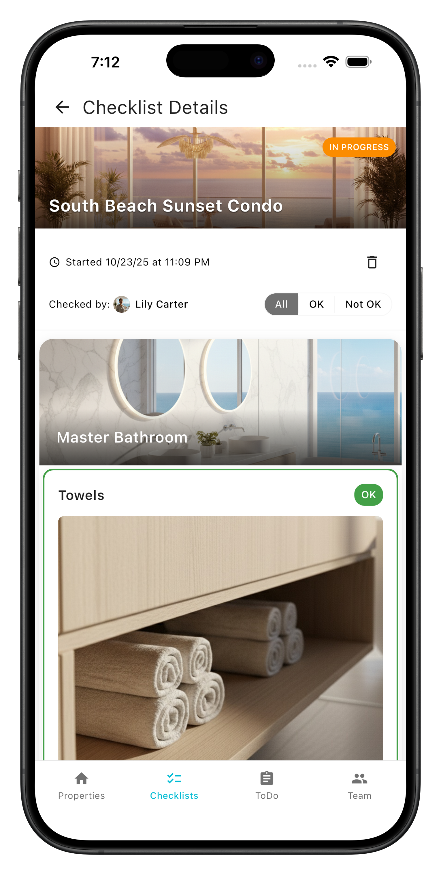 Host viewing real-time updates of in-progress inspection