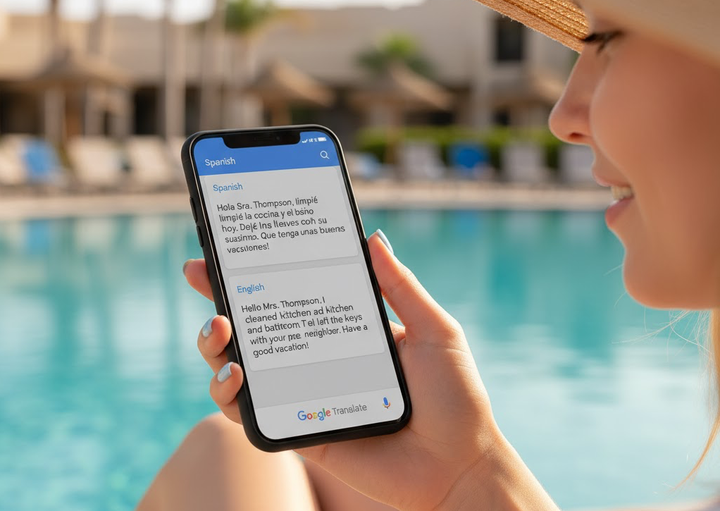 Cleaner using Google Translate app