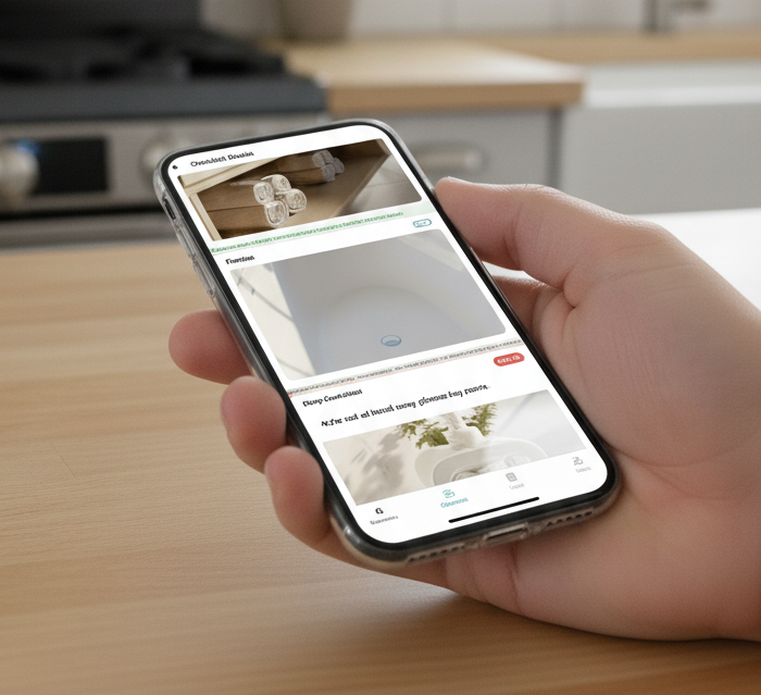 Using smartphone app for cleaning management